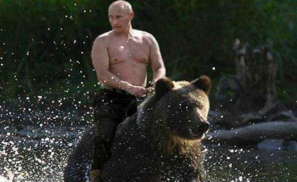 Putin on a bear