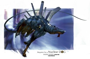 There is a robot dog